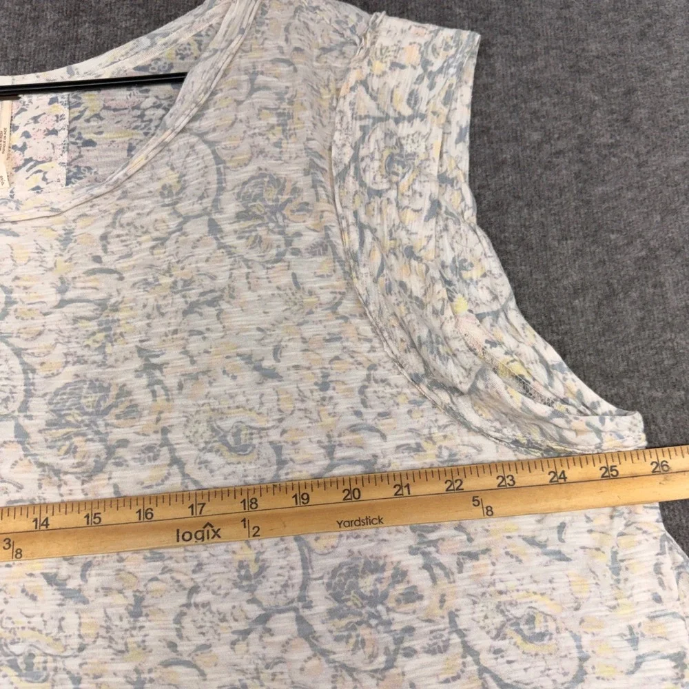 Free People Floral Paisley‎ Burnout Sleeveless Top Blue Yellow Small